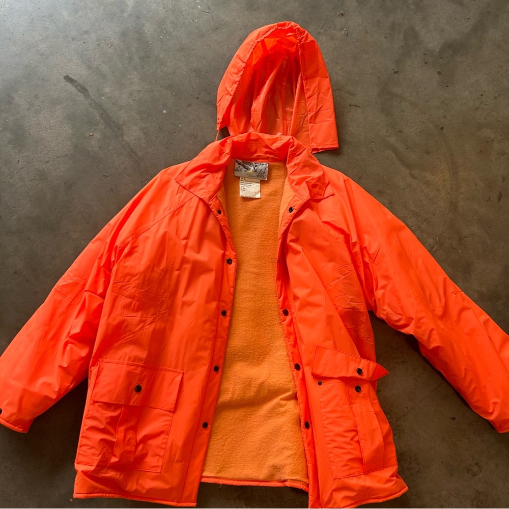 Bright Orange Raincoat for Men